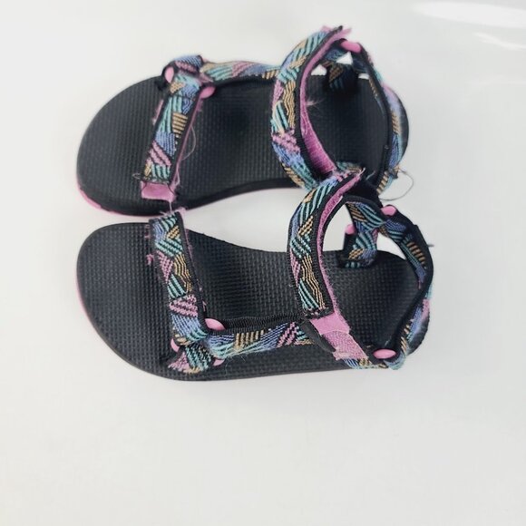 Teva Girls' Borderless Black Original Universal Slingback Sports Sandal Size 12 - Picture 3 of 5